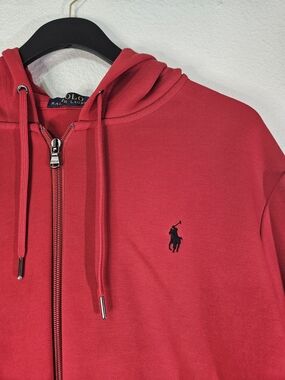 Polo by Ralph Lauren Red Full-Zip Hoodie Sweatshirt
